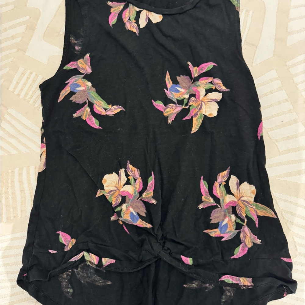 A New Day Floral Tank Top - Black and Multicolor